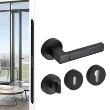 Decoranddecor Lumina Black Door Handles Internal - Door Lever Handles Square