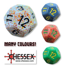 Chessex D12 Dice Twelve-Sided Polyhedral Die Set D&D TTRPG Standard 18mm New DND