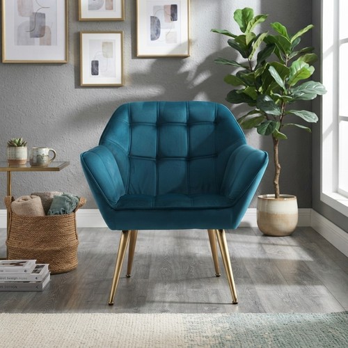 Sleek blue velvet - blue, single