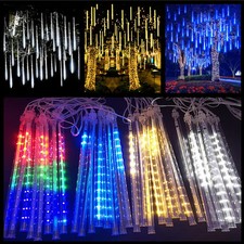 Solar LED Meteor Shower Rain Tree Lights String Light Party Outdoor Garden Decor