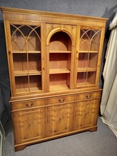 YEW WOOD GLASS DISPLAY