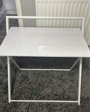 Folding White Desk Very Sturdy Hardly Used Great For Garden ?Habitat Rrp £50