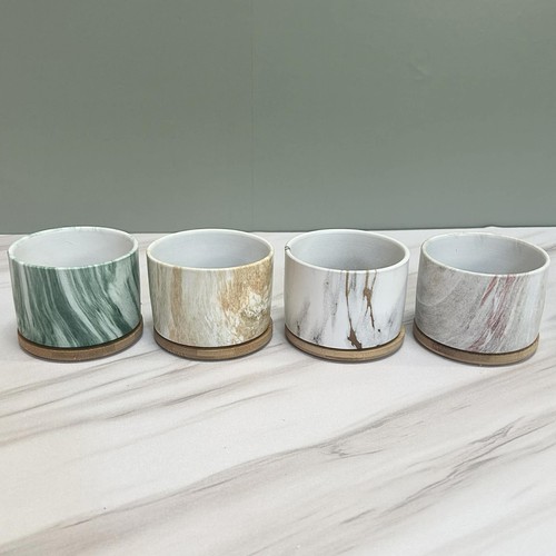 Round ceramic marble effect - round,