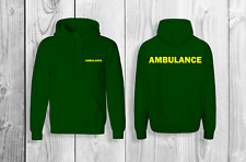 AMBULANCE HOODIE WORKWEAR MEDICAL FIRST AID HEALTH CARE HOSPITAL UNISEX