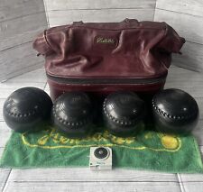 Henselite Championship Super-Grip Bowls Size 4 15/16 Vintage With Bag Towel