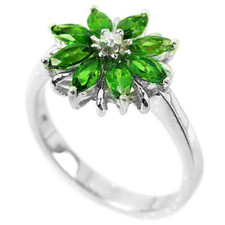 Silver Ring Chrome Diopside
