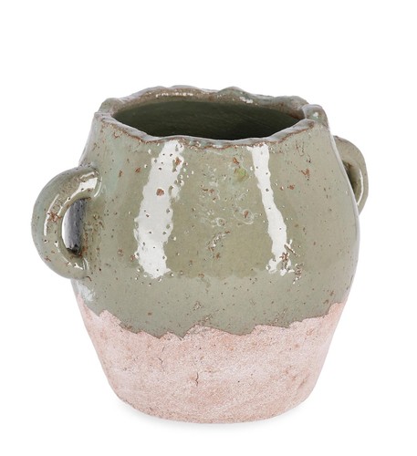 Flower vase rustic green urn - flower, vase,