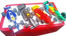 Vintage Scalextric slot car set of 4 racing cars
