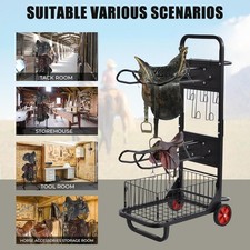 Rolling Saddle Rack Cart with