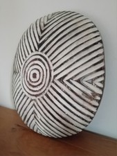 AFRICAN TRIBAL SHIELD FROM CAMEROON -  GEOMETRIC DESIGN. - 16 INCH DIAMETER