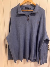 Ralph Lauren Men's Quarter Zip Jumper - Size 3XB - Blue