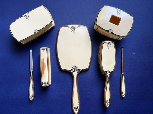Art deco celluloid vanity set - art,