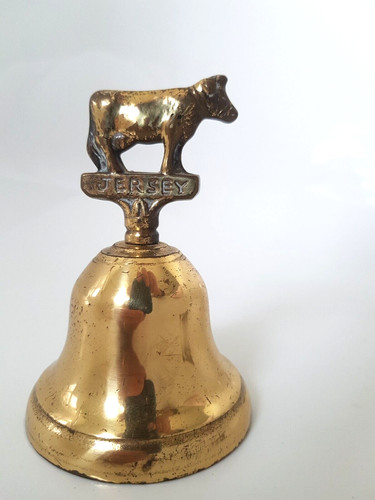 Antique brass hand bell with - brass,