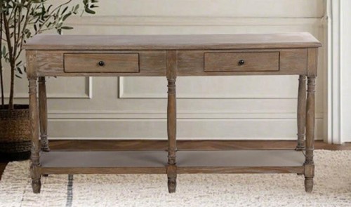 Natural drawer console table - drawer,