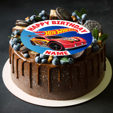 Hot Wheels Large Round Cake