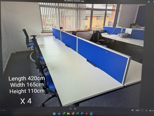 Large office desks white - office, desks,