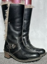 WOMENS CATERPILLAR BLACK FAUX