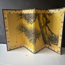 Byobu panel Japanese small folding screen painting pine tree good fortune New