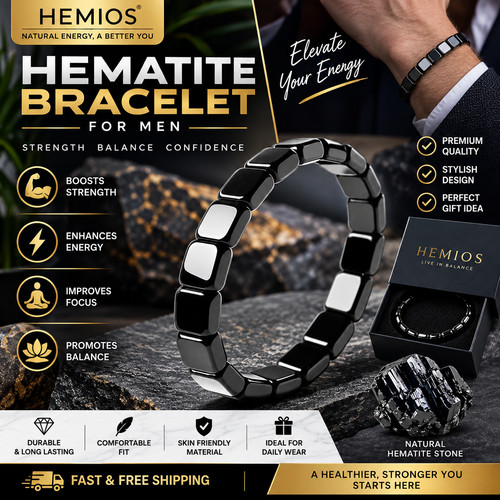 Hemios hematite bracelet hemys - hemios,