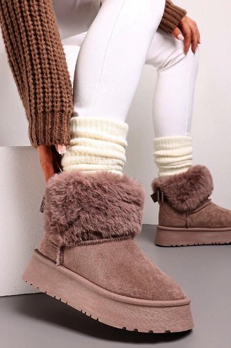 Mauve faux fur lined - h.o.s,