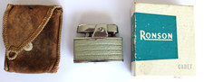 Ronson Lady Cadet C.210 Green Leather Pocket Lighter, pat 621570 Boxed.