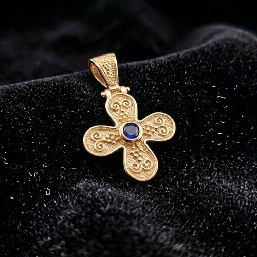 Gold plated byzantine cross - gold,