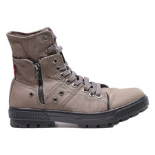 LEVI'S Lace-Up Boots Grey Canvas Mens UK 7.5