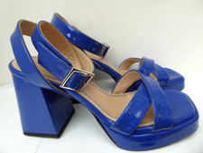 RUSSELL & BROMLEY Blue Leather Platform Sandals £275 - UK 3 - Unworn - REDUCED