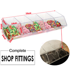 Large Pick N Mix Sweet Acrylic Dispenser Display Stacking Bin Holder 70cm Long