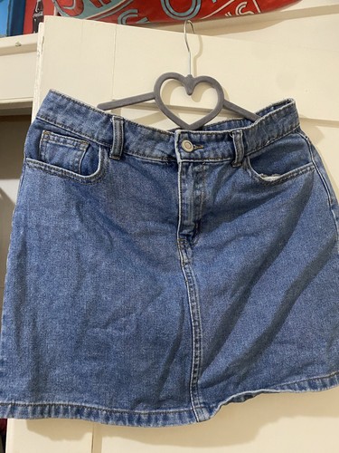 Blue denim skirt - blue,