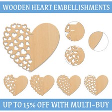 Love Wooden Hearts Laser Cut