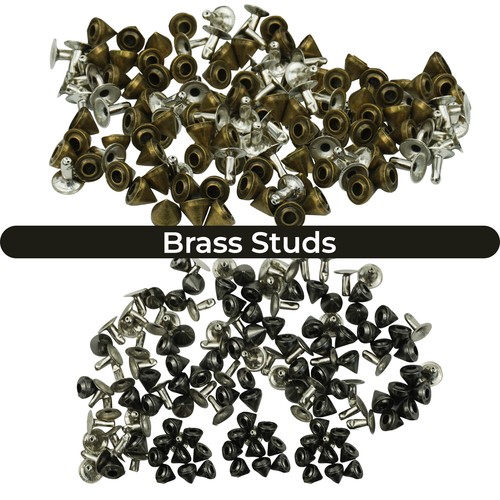 Punk cone brass studs - brass,