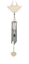 Wind Chimes Metal 8 Tubes With Wooden Love Heart Shape - I LOVE YOU,