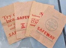 Vintage Safeway Bags 90s Paper Four Different Designs Job Lot TV Movie Prop