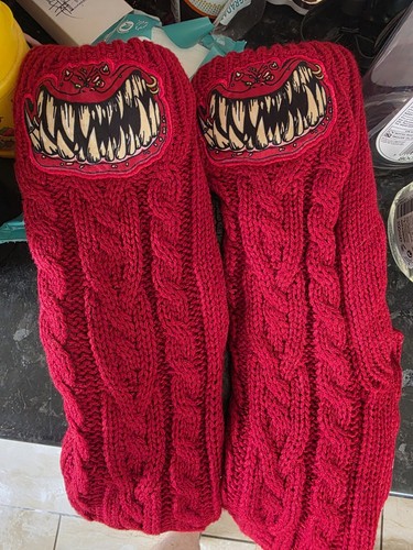Red squig slipper socks - squig,