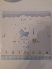 Baby boy blue plate clock by