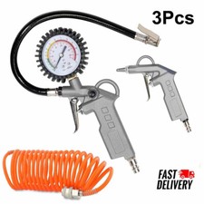 3pcs Air Compressor Recoil Hose Line Tool Tyre Inflator Duster GunTools