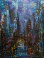 "Big city lights", acrylic