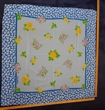 Jane Shilton Vintage Scarf Large.  Light Blue With Flowers.