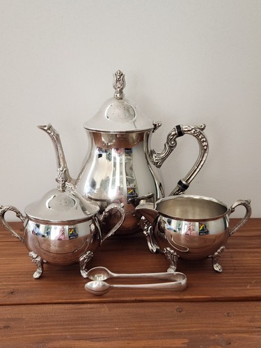 Silver tone piece tea set - 3,