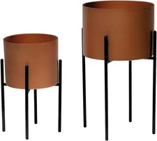 Set of 2 Metal Planters with