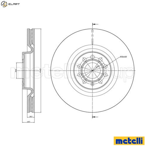 Brake disc 0851c - disc, for