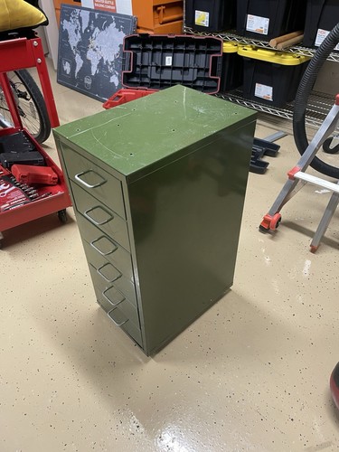 Metal green filing cabinet