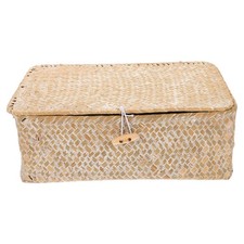  Storage Box with Lid Decorative Wicker Baskets Blanket Living Room