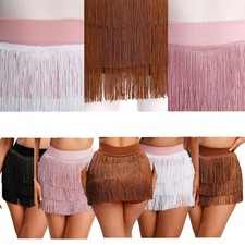 Women Fringe Dance Skirt Latin