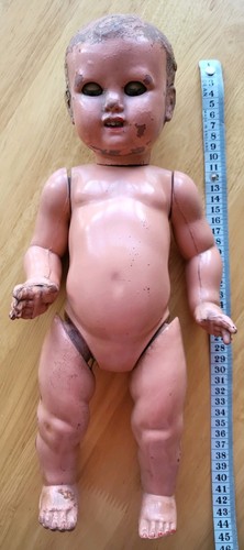 Rare vintage creepy doll - doll, 44cm