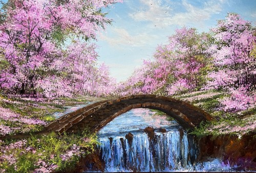 Large bridge blossom sakura - bridge,