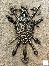 Vtg Wall PLAQUE METAL WARRIOR