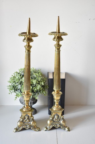 Large brass pair alter - brass,
