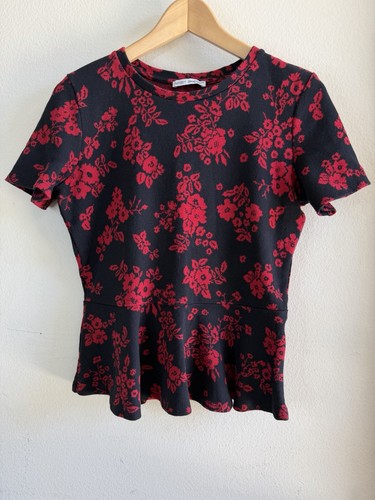 Zara black red - red, floral
